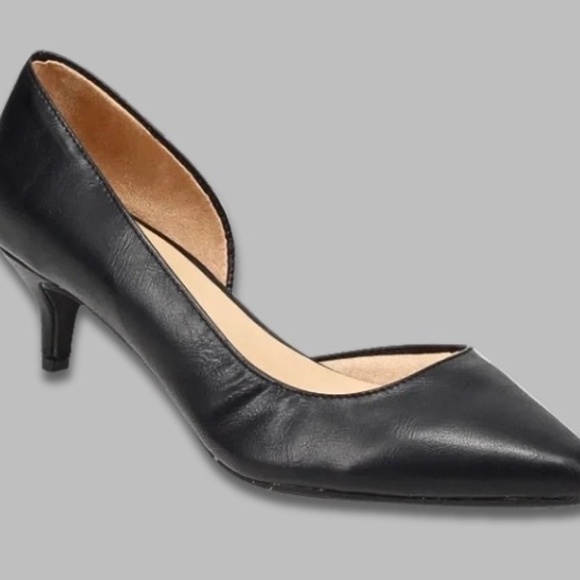 LifeStride Marissa Kitten Heels Simply Comfort Pointed Toe Faux Leather Black 10 - Picture 1 of 6